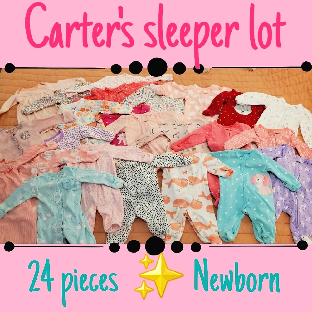 Carter's newborn girl sleeper lot 24 pieces!